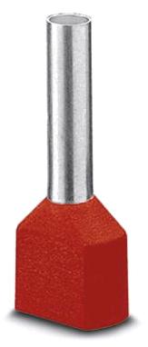 Phoenix Contact DIN Ferrule; AI-TWIN 2X 1-8 RD; #18 Twin Wire; Red; Polypropylene; 100 ct.